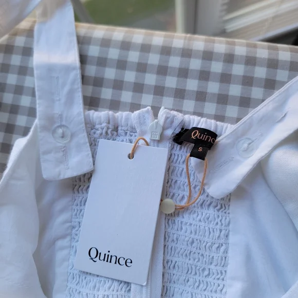 NWT Quince 100% European Linen Fit & Flare Midi Dress, White, S - Picture 7 of 12